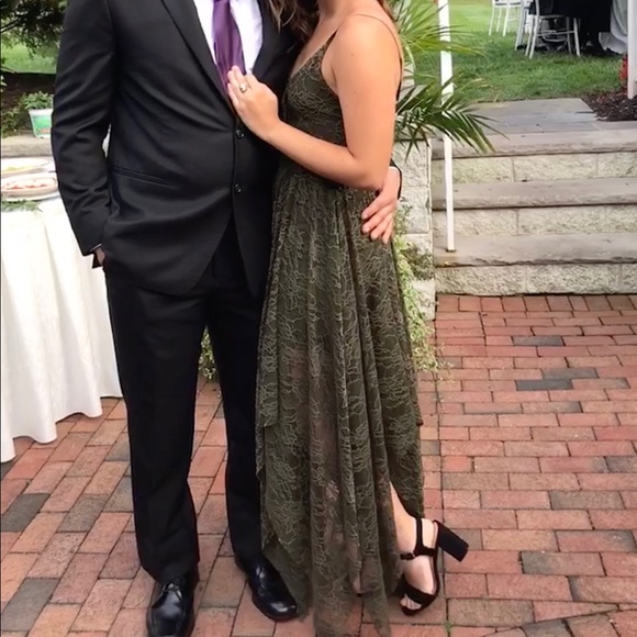 Olive lace dress, size M - Picture 4 of 5